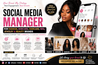 social media manager for fashion skincare haircare wig jewelry and beauty brands