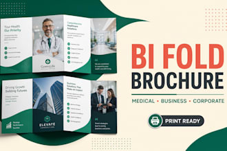 create bi fold medical business and corporate brochure design