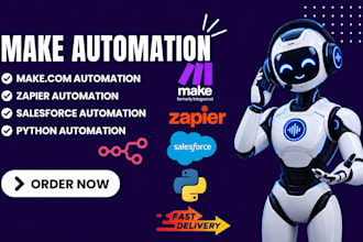 build your make com automation, zapier automation, salesforce and python
