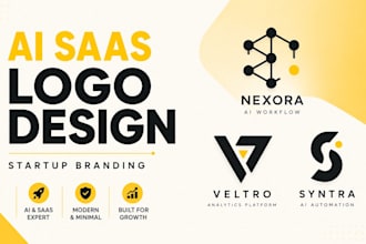 design a modern ai saas tech startup logo and brand identity