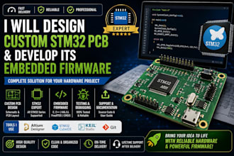 design a custom stm32 pcb and develop its embedded firmware