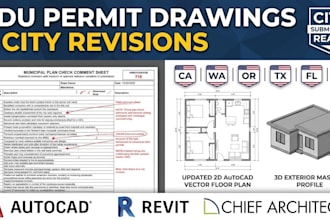 update adu permit drawings and handle city plan check revisions