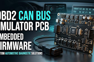 develop custom obd2 can bus emulator pcb and embedded firmware