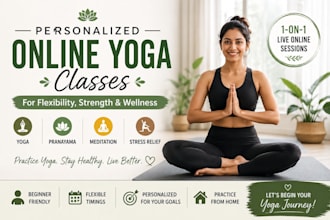 teach personalized online yoga classes for flexibility, strength and wellness