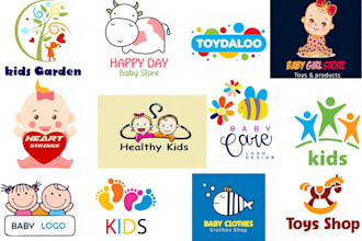 design  cute children logo for your kids brand or business