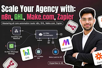 build n8n, zapier, make and gohighlevel automations