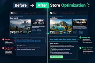 boost steam visibility, wishlists with store optimization