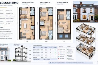 provide UK hmo floor plans, room layouts and building drawings