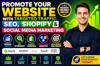 boost website traffic with SEO shopify and social  media marketing