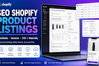 create SEO shopify product listings with custom metafields