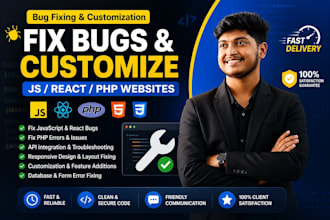 fix bugs errors in javascript react and PHP websites