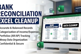do bank reconciliation, financial data entry, and excel cleanup