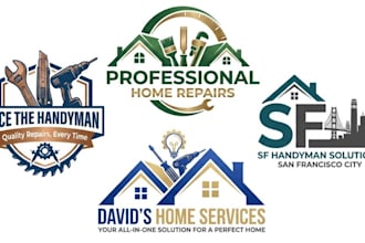 create a clean handyman home repair construction logo