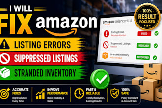 fix amazon listing errors, suppressed listings and stranded inventory