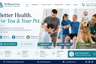 design wix chiropractor website physical therapy veterinary clinic website
