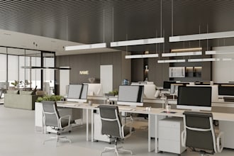 renovate property to 3d rendering,office interior design, workspace,lobby render