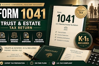 prepare US form 1041 fiduciary income tax return for trusts and estates with k1