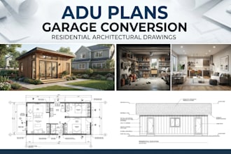 create adu plans, garage conversion and residential architectural drawing