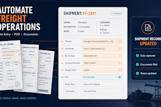 automate freight forwarding data entry, pod tracking and bulk document workflows