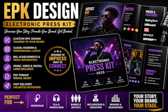 design high quality electronic press kit epk for musicians artists and brands