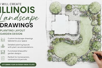 create illinois landscape drawings planting layout garden design