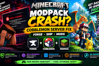 create fix optimize minecraft modpack crash, fix cobblemon server, forge mod smp