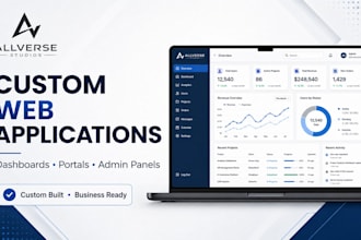 build a custom web app, dashboard, admin panel or client portal