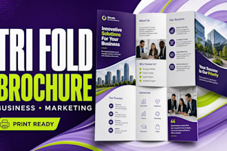 create tri fold business and marketing brochure design