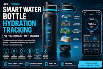 design smart water bottle hydration tracking pcb ble firmware app and enclosure