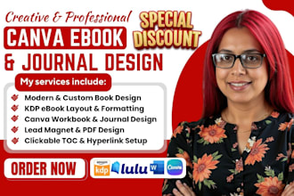 do canva book design KDP ebook layout design workbook journal lead magnet design