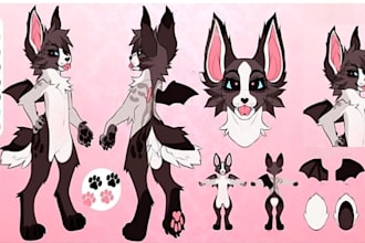 draw furry art ref sheet anthro fursona character furry oc reference sheet