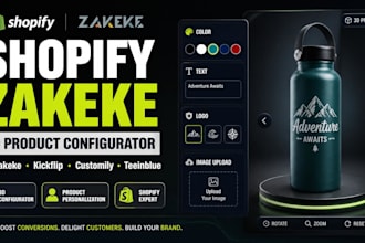 set up shopify zakeke 2d 3d product configurator for print on demand