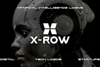 create wordmark futuristic tech logo design and branding kit