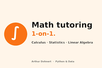 tutor you 1 on 1 in calculus statistics or linear algebra
