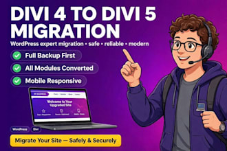 design a divi 5 wordpress website or migrate divi 4 to divi 5
