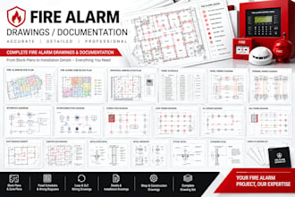 fire alarm block plans panel wiring loop details and shop drawings