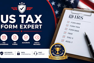 prepare efile irs tax extension form 4868, 7004 and 8868, fbar, 1042s and 4506t