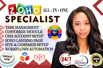 be your zoho expert, zoho CRM setup, bigin, deluge, projects, zoho one campaigns