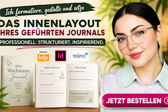 formatiere, gestalte und setze das innenlayout ihres gefuhrten journals