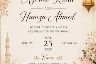 design a professional wedding invitation card in canva