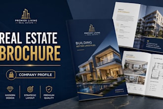 design modern real estate property brochure, property brochure, company profile