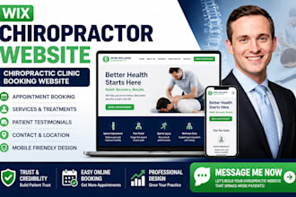 design redesign wix chiropractor website chiropractic clinic booking website