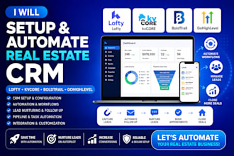 setup and automate real estate crm lofty, kvcore, boldtrail, gohighlevel