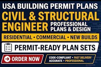 be civil and structural engineer for plans drawings set and structural design