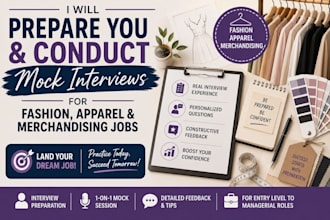 prepare and conduct mock interviews for fashion, apparel clothing jobs