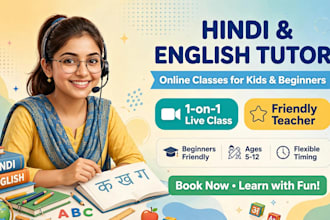 teach spoken english and be your online tutor for kids and beginners