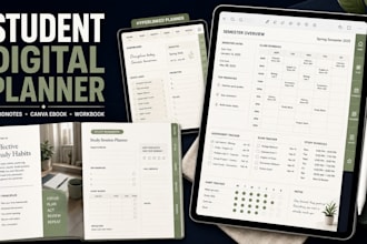 design student digital planner ipad goodnotes planner canva ebook and workbook