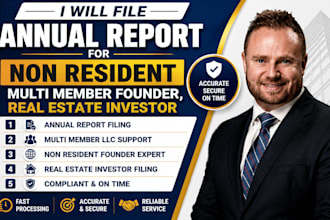 file annual report for non resident multi member founder, real estate investor