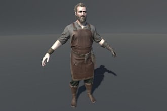 create realistic 3d game character human character npc for unity unreal