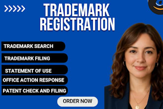be your trademark attorney for uspto search and registration, patent, sou, ao
